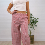Stripe Pocket Detail Wide Leg Pants