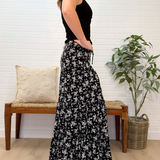 Floral Tiered Maxi Skirt