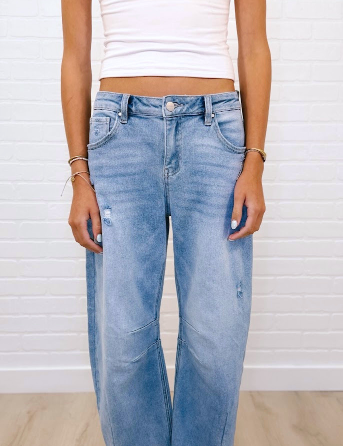 Slouchy Crop Barrel Jeans