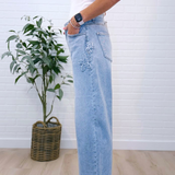 Slouchy Barrel Flower Patch Denim