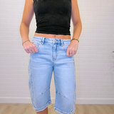 Slouchy Cuffed Barrel Shorts