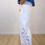 High Rise Low Curve Barrel With Embroidery