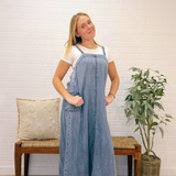 Sleeveless Two Pocket Denim Dress