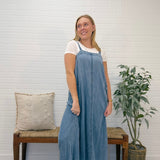 Sleeveless Two Pocket Denim Dress