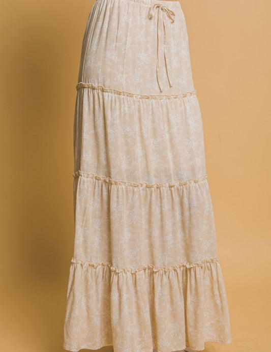 Floral Tiered Maxi Skirt