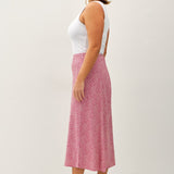 Print Elastic Waist Midi Skirt