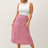 Print Elastic Waist Midi Skirt