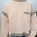 Striped Trim Pocket Top