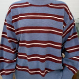 Multicolor Stripe Crew Neck Relaxed Knit Pullover