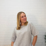 Short Sleeve Round Neck Oversized Soft Modal Scuba Knit Top