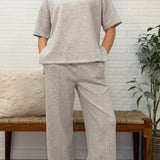 Short Sleeve Round Neck Oversized Soft Modal Scuba Knit Top