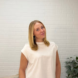 Sleeveless Round Neck Garment Dye Tshirt