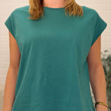 Sleeveless Round Neck Garment Dye Tshirt