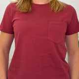 Short Sleeve Round Neck With Pocket Garment Dye Knit Top