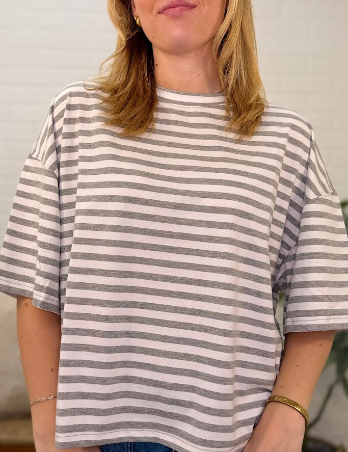 Oversized Stripe Boyfriend Tee