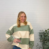 Oversized Color Block Long Sleeve Pullover