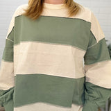 Oversized Color Block Long Sleeve Pullover