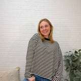 Oversized Stripe Long Sleeve Top