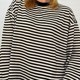 Oversized Stripe Long Sleeve Top