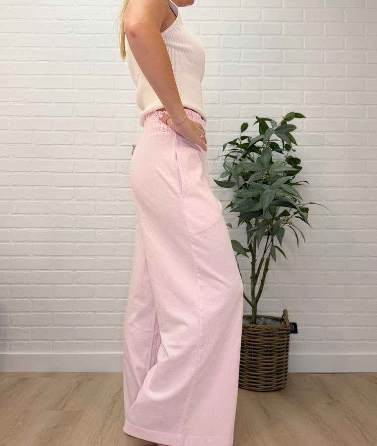 Mineral Washed Smocked Waist Pants