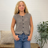 Marled Button Down Knit Sweater Vest