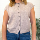 Raw Edge Sleeveless Lightweight Cardigan