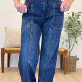 High Rise Wide Leg With Button Slit