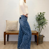 High Rise Wide Leg With Dot Print