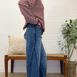 High Rise Wide Leg W/ Seamed Panels