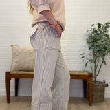 Super High Loose Fit Straight Striped Jeans