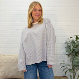 Striped Oversized L/s Knit Top