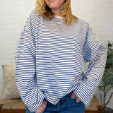 Striped Oversized L/s Knit Top