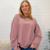 Striped Oversized L/s Knit Top