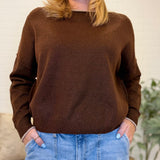 Contrast Trim Long Sleeve Sweater