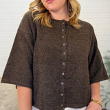 Button Down Knit Sweater Cardigan