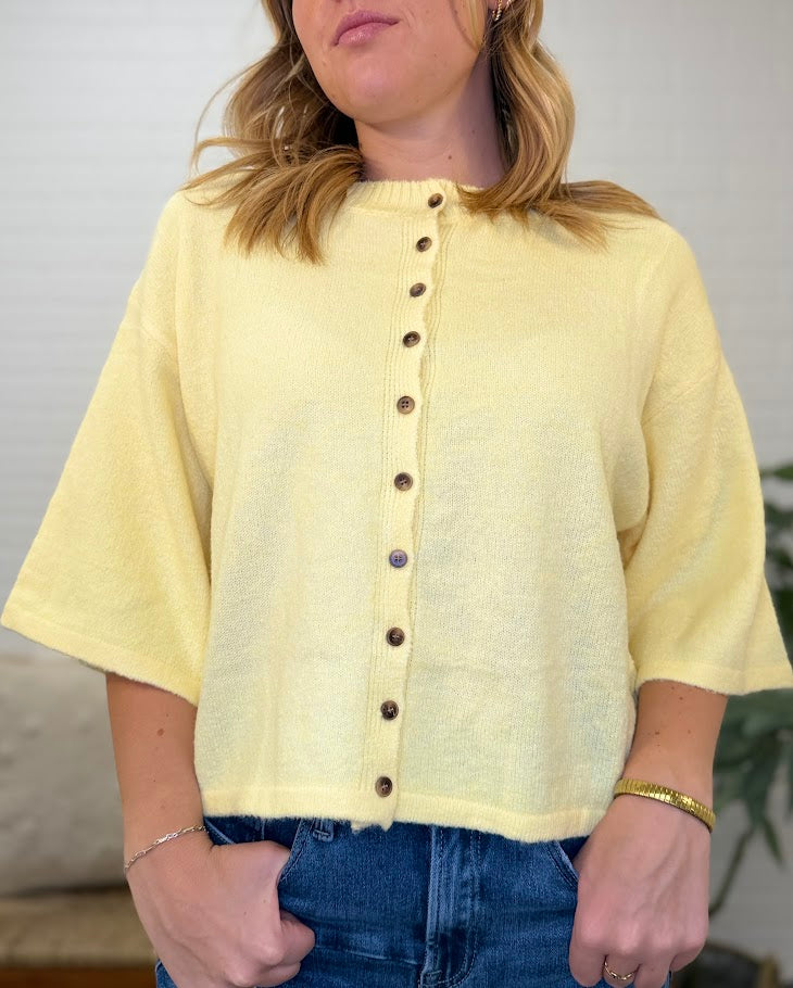 Button Down Knit Sweater Cardigan