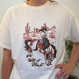 Wild At Heart Western Embroidered Cowgirl Natural T-shirt