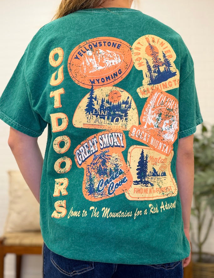 Real Adventure Front/back Mineral Green T-shirt