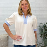 Blue Short Sleeve Top