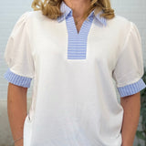 Blue Short Sleeve Top