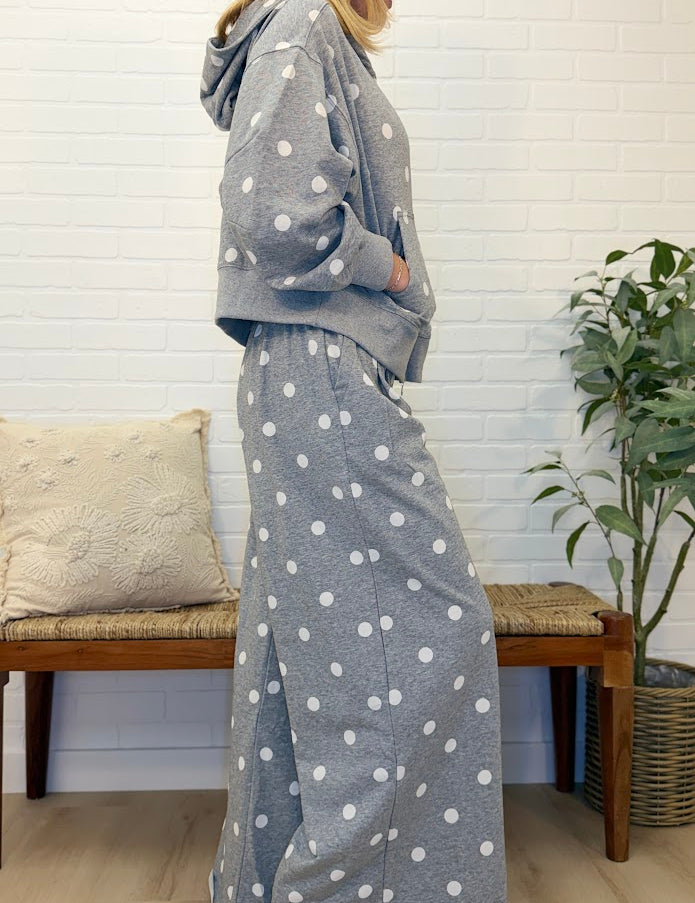 Polka Dot Print Elastic Waist Pants