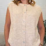 Sleeveless Button-up Sweater Vest