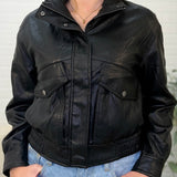 Faux Leather Bomber Jacket