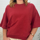 Washed Crew Neck Short Sleeve Top