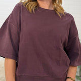 Washed Crew Neck Short Sleeve Top
