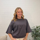 Washed Crew Neck Short Sleeve Top