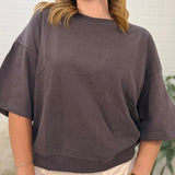 Washed Crew Neck Short Sleeve Top