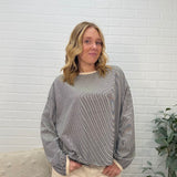 Striped Boat Neck Long Sleeve Top