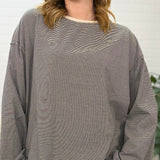 Striped Boat Neck Long Sleeve Top