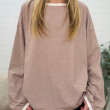 Striped Boat Neck Long Sleeve Top